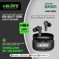 BX-501 AirBuds ANC+ENC High quality sound BLUKS