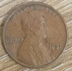Liberty one cent coin