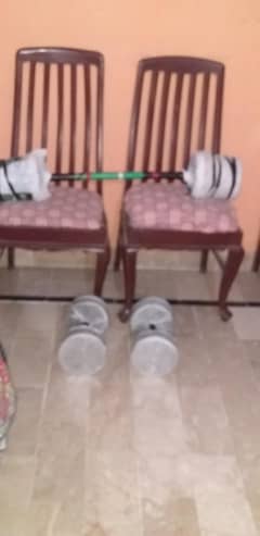 1 barbel and 2 dumbbells in very cheap rate