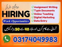 Assignment Job / Part Time Full Time Job / Job for male and female