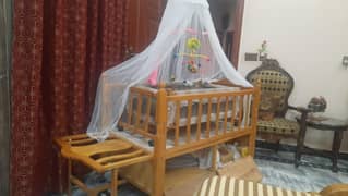 wooden baby cot
