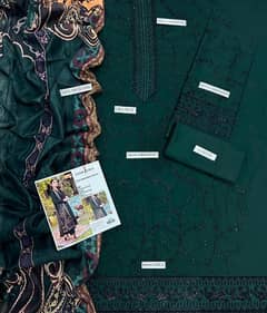 3 PCs. women. s unstitched embroidered suit