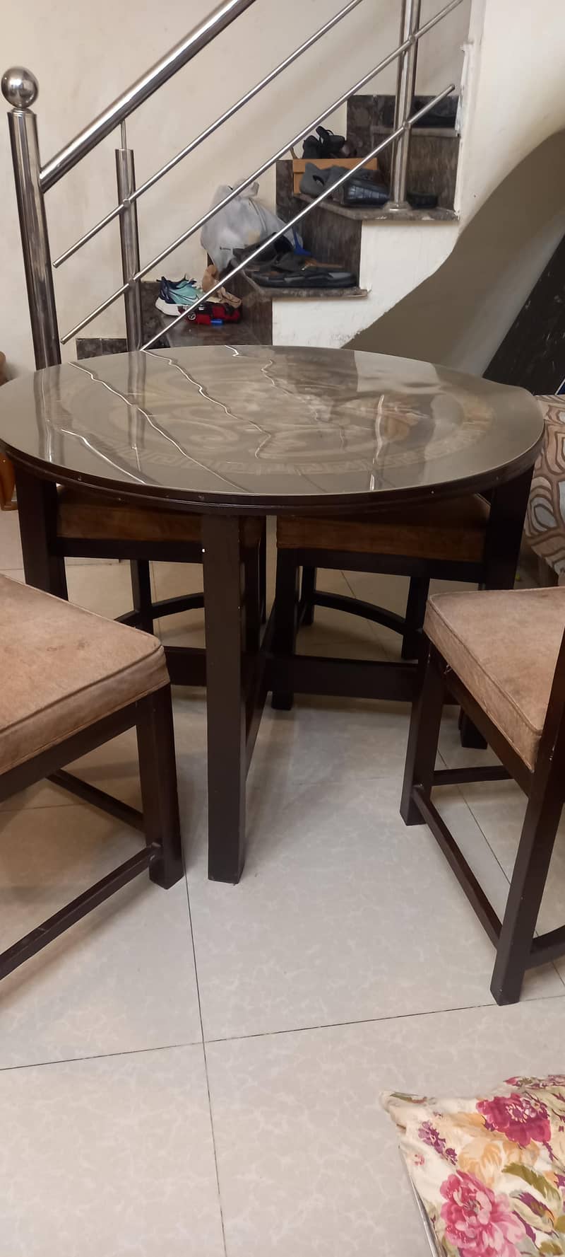 wooden Dinning table with 4 chairs. - Dining Tables - 1102752428