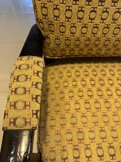 One Red Pair and One Single Yellow lounge Ottoman Chairs for sale.