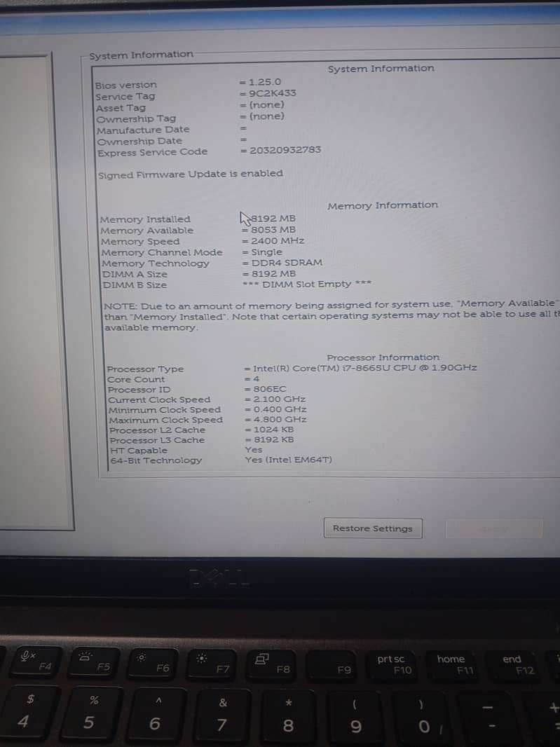 Dell latitude Laptop 5400 Core i7 8th Gen Processor 16gb ddr4Ram 512gb 5