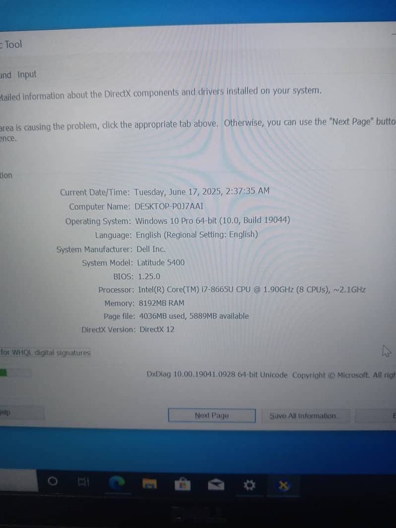 Dell latitude Laptop 5400 Core i7 8th Gen Processor 16gb ddr4Ram 512gb 11