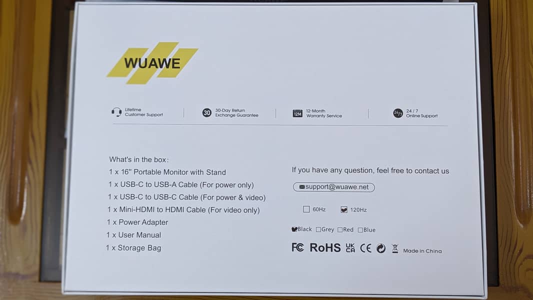 Portable Monitor 16 Inch 120Hz 1200P - WUAWE 9