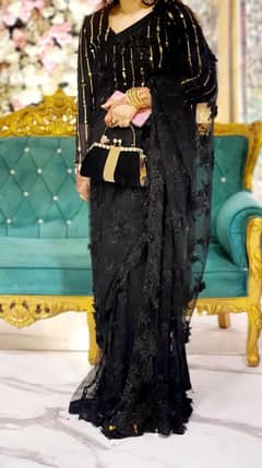 black net saree