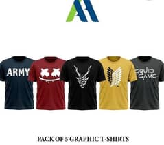man jarsey printed half slavees shirt pack of ,5