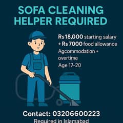 Sofa Cleaning Helper Required In Islamabad
