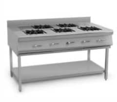 Steel counter four burner