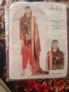 laon fabric 3 pices shalwar purple