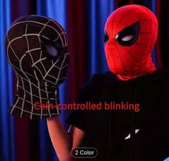 spiderman cosplay mask with controllable blinking