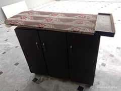 Used 4 feet Wooden Iron stand Table cabinet