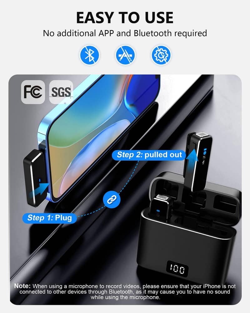 Wireless Mic with noise cancellation Mic and echo feature 4