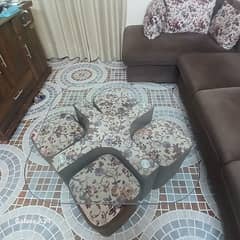 L shape sofa set with table and stool