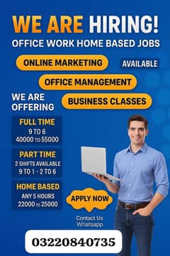 Urgent staff required for male female  and Students