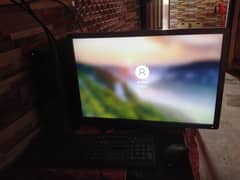 computer setup+ CPU+ LED + keyboard+ mouse