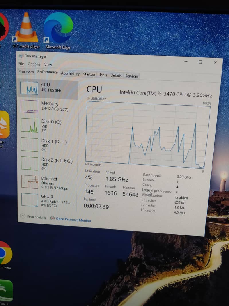 computer setup+ CPU+ LED + keyboard+ mouse 6
