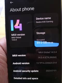 XIAOMI redmi k40 gaming 12/256