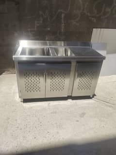 Stainless steel double bowl washing sink . . .