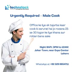 Male Cook Required for Office