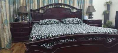 Stylish King Size Bed with 2 Bed Side Tables for Sale