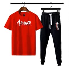Men's red printed track suit