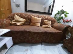 brown  and golden sofa set