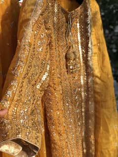 Mustard bridal mehndi dress