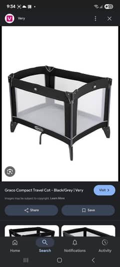 Travel baby cot