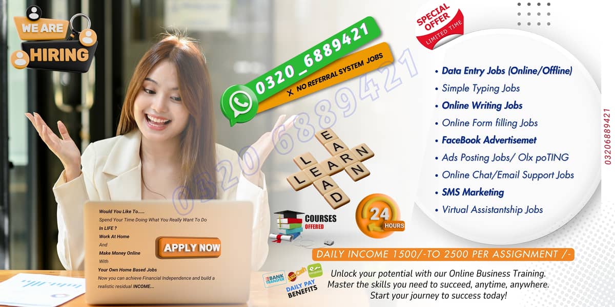 Assignment Writing & Data Entry Jobs daily based payment at home 0