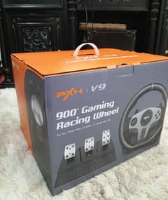 Gaming steering full setup.