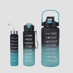 Best Quality Set of 3 Plastic Water Bottles 1900ml/850ml/280ml
