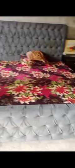 King side bed with two side table dressing and 6 seater sofa set