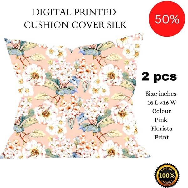 Cushion Cover Set of 2 Decorative Throw Cushion Covers for Sofa (16"x16") |Printed cushion cover| Decorative Digital print Custom Personalized Removable Washable Affordable Comfortable Eco-friendly cushion cover