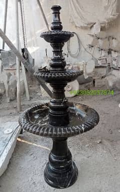 black and white marble fountain