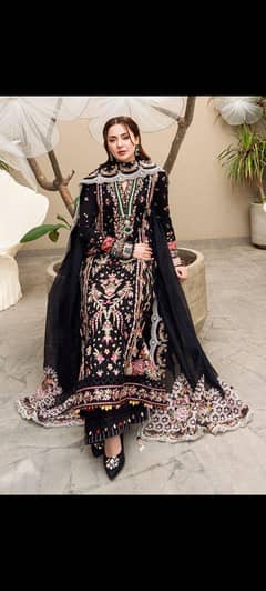 Embroidered dress giving on organza
