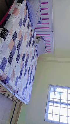 wood bed white deco paint