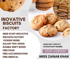 needs urgent staff innovative Biscuits Packing Factory jobs available