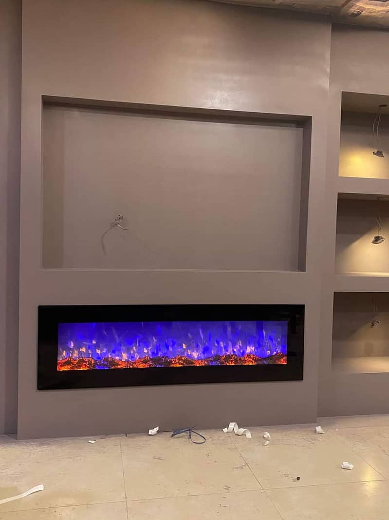 Electric fireplace | Marble fireplace | fire place | Pvc wall panel 4