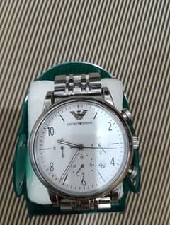 original Emporio Armani watch with strong metallic silver color