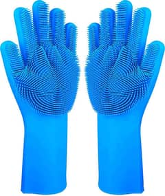 Silicone Scrub Cleaning Gloves – Multi-Purpose Reusable Household Glo