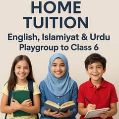 Trusted Home Tutoring – English, Islamiyat, Urdu | Classes PG to 6