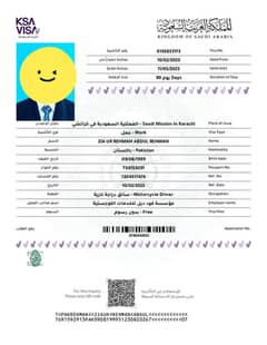 Saudia work visa/Malaysia 6 months sticker visa/Umarah visa with trans