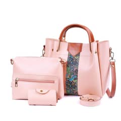 4pcs women beautyfull pu leather shoulder bag