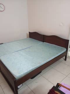Sheesham wood single beds pair