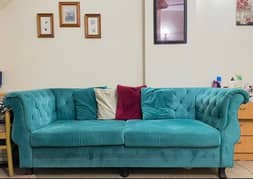 7-Seater Sofa with Cushions – Premium Velvet Fabric
