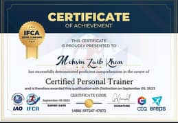 Certified personal Fitness trainer IFA