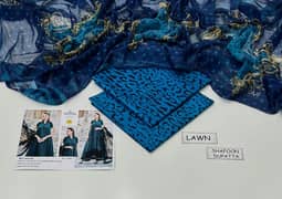 MARIA. B LAWN With Chiffon Dupatta 3pcs LAWN Collection